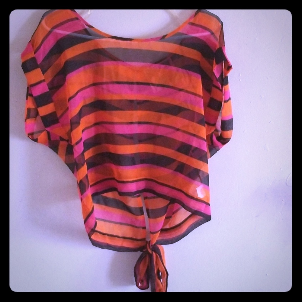 Pink, black,  and Orange Top